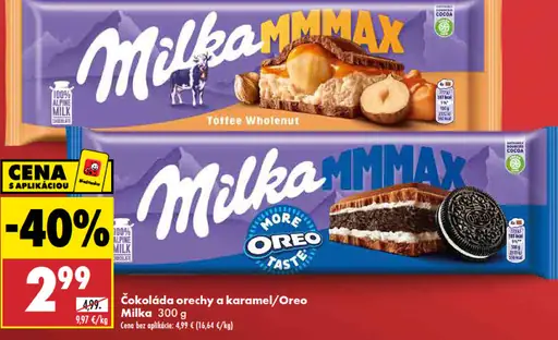 Milka čokoláda Mmmax Oreo Mliečna