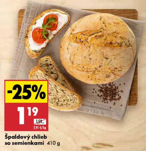 Špaldový chlieb so semienkami