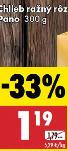 Chlieb ražný rôzne druhy Pano