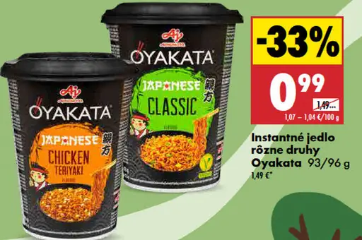 Oyakata instantné jedlo rôzne druhy