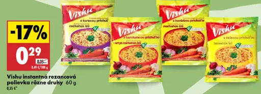 Vishu instantná rezancová polievka rôzne druhy