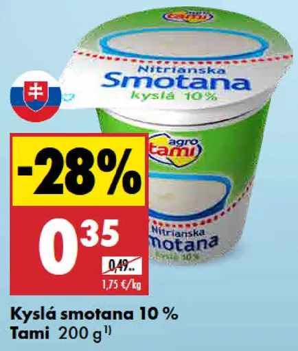 Kyslá smotana 10 % Tami