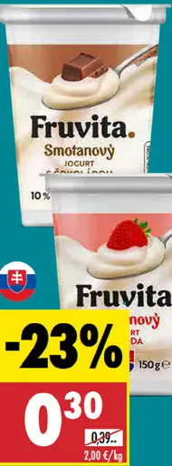 Smotanový jogurt rôzne druhy Fruvita