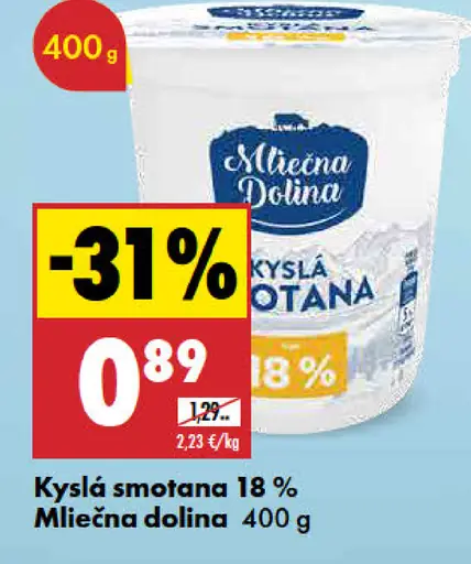 Kyslá smotana 18 % Mliečna dolina