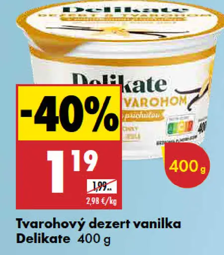 Delikate Tvarohový dezert vanilka