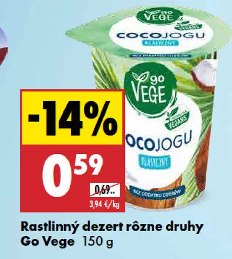 Rastlinný dezert rôzne druhy Go Vege