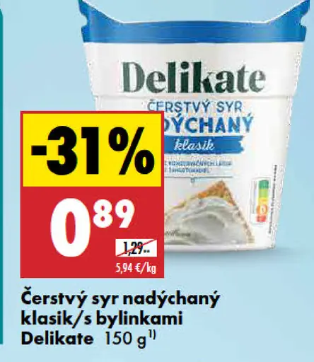 Delikate Čerstvý syr nadýchaný s bylinkami