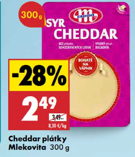 Cheddar plátky Mlekovita