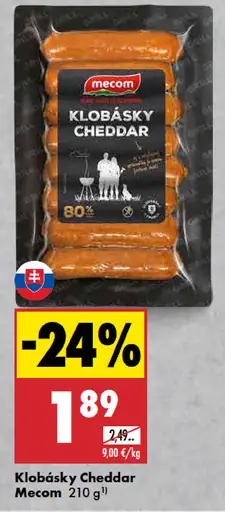 Mecom klobásky Cheddar