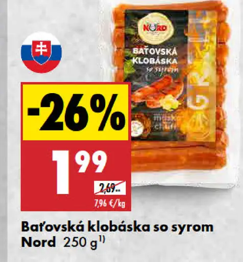 Nord Baťovská klobáska so syrom