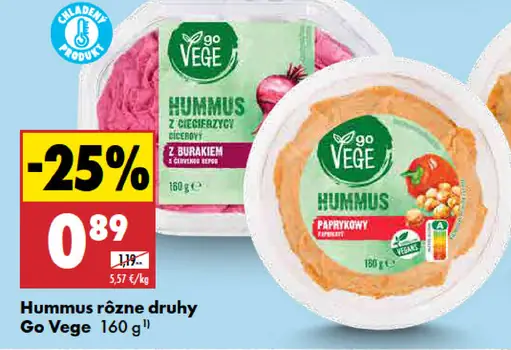 Go Vege Hummus rôzne druhy
