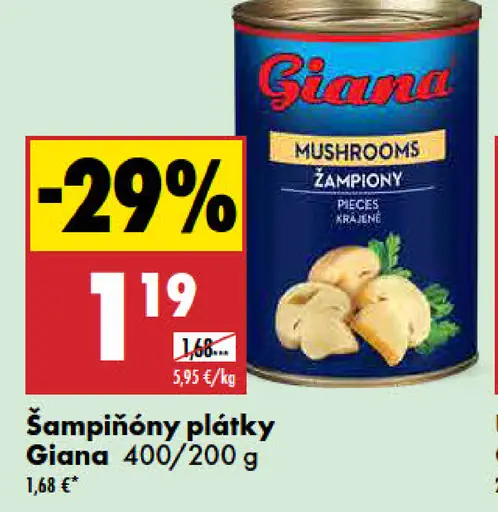 Giana Šampiňóny plátky
