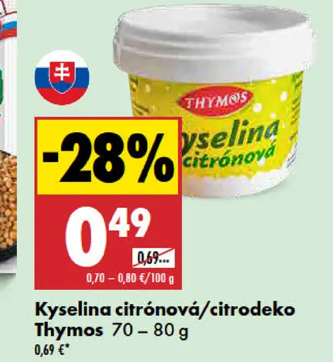 Thymos Kyselina citrónová
