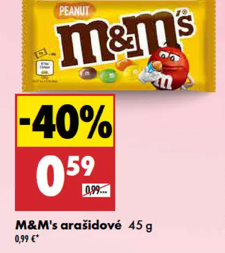 M&M’s arašidové cukríky
