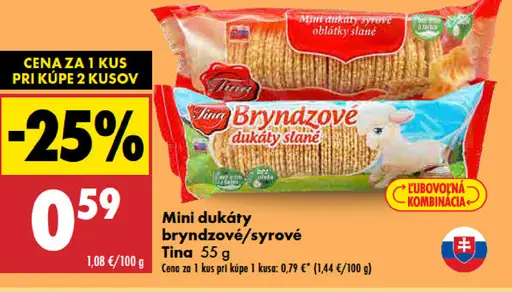 Tina Mini dukáty bryndzové/syrové