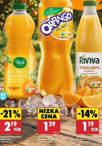 Vital Fresh pomarančová šťava 100%