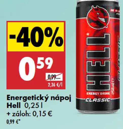 Hell Classic energetický nápoj