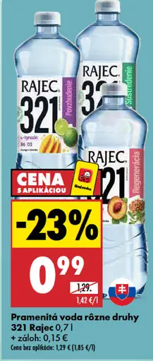 Pramenitá voda ochutená rôzne druhy Rajec