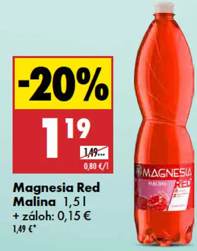 Magnesia Red Malina minerálna voda