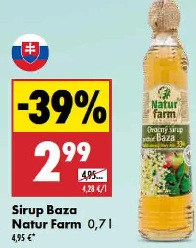 Natur Farm sirup s bazovou príchuťou