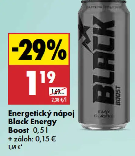 Black Energy Boost energetický nápoj