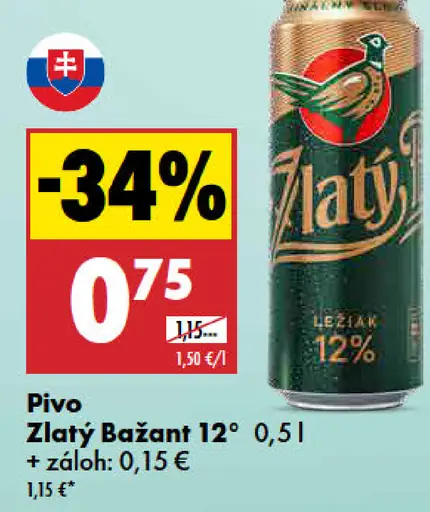Zlatý Bažant Pivo 12°