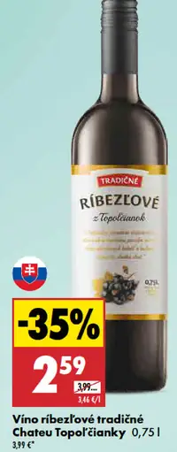 Chateau Topoľčianky tradičné ríbezľové víno