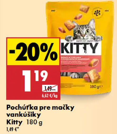 Kitty pochúťka pre mačky Lososová/Kuracia