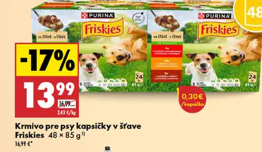 Purina Friskies krmivo pre psy kapsičky v šťave