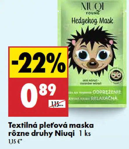 Niuqi Textilná pleťová maska