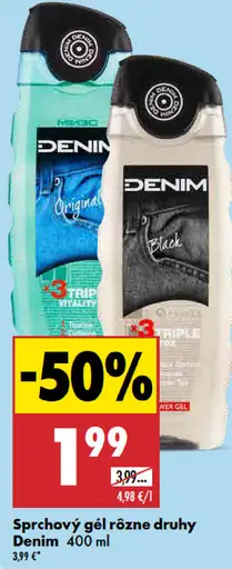 Denim sprchový gél, rôzne druhy