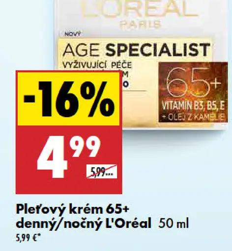 L'Oréal Paris pleťový krém Age Specialist 65+, denný alebo nočný