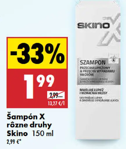 Skino X šampón, rôzne druhy