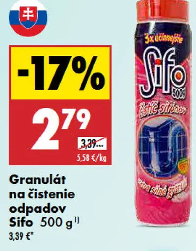Granulát na čistenie odpadov Sifo