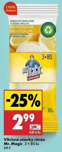 Mr. Magic vlhčené utierky citrón
