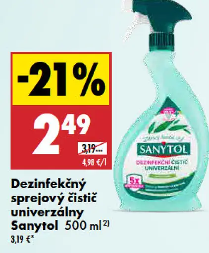 Dezinfekčný sprejový čistič univerzálny Sanytol