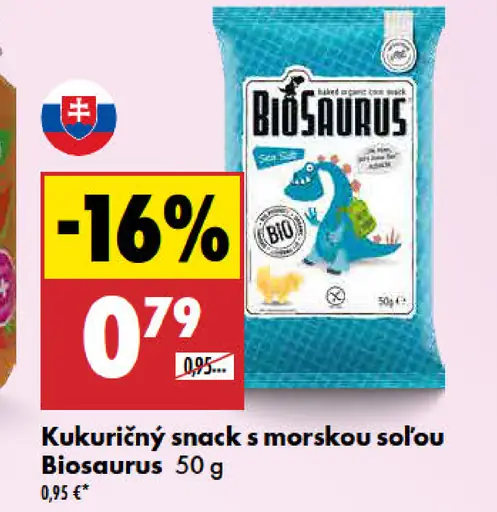 Biosaurus Kukuričný snack s morskou soľou