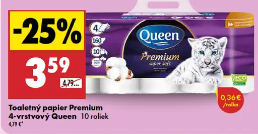 Queen Premium 4-vrstvový toaletný papier
