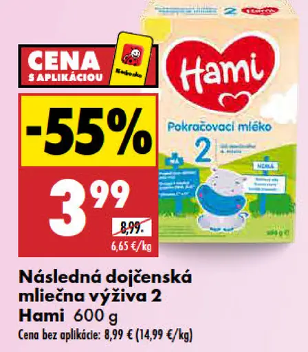 Hami Následná dojčenská mliečna výživa 2