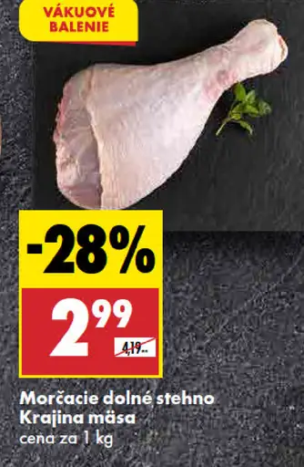 Krajina mäsa morčacie dolné stehno