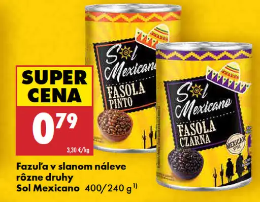 Sol Mexicano fazuľa v slanom náleve, rôzne druhy