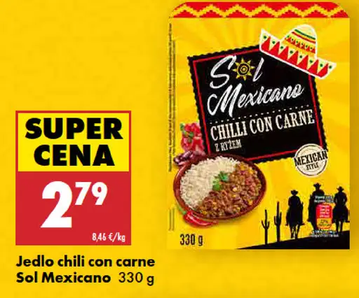Sol Mexicano jedlo chili con carne