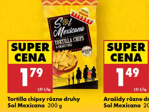 Tortilla chipsy rôzne druhy Sol Mexicano