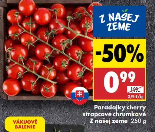 Paradajky cherry strapcové chrumkavé Z našej zeme