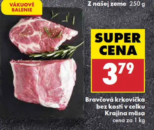 Bravčový bôčik bez kosti v celku Krajina mäsa