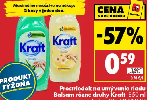 Kraft prostriedok na umývanie riadu Balsam rôzne druhy