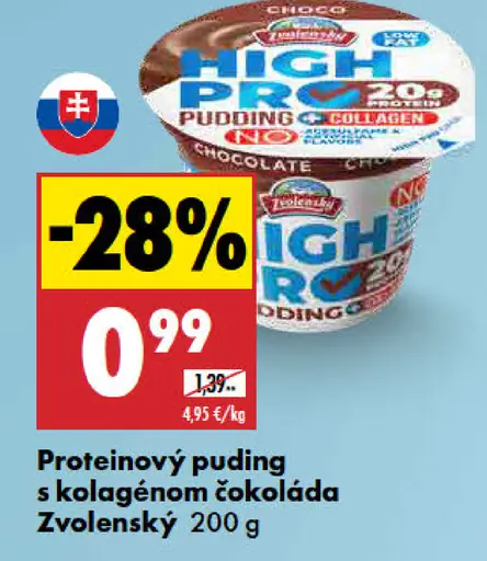 Zvolenský proteínový puding s kolagénom čokoláda