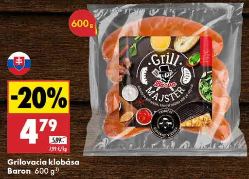 Baron grilovacia klobása