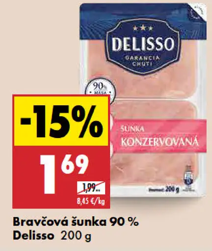Delisso Bravčová šunka 90 %