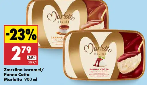Marletto zmrzlina, karamel a panna cotta